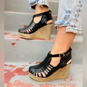 Handmade Black Wedge
